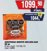 Nucete - ACEITUNAS VDE.DES.SAC