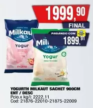 Milkaut - YOGURTH SACHET 900CM