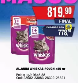 Whiskas - WHISKAS POUCH x85 gr