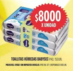 Babysec - TOALLITAS HÚMEDAS