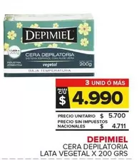 Depimiel - Cera Depilatoria Lata Vegetal