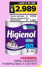 Higienol - Papel Higienico H/Simple Max
