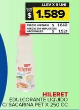 Hileret - Edulcorante Liquido C/Sacarina