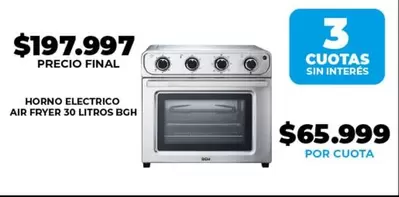 BGH - HORNO ELECTRICO AIR FRYER 30 LITROS