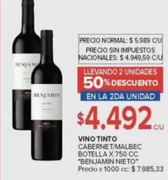 Benjamin - VINO TINTO CABERNET/MALBEC