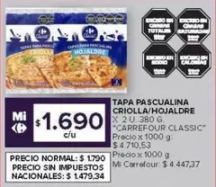 X$ - TAPA PASCUALINA CRIOLLA/HOJALDRE