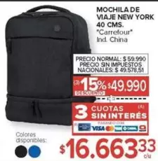 York - MOCHILA DE VIAJE NEW YORK 40 CMS