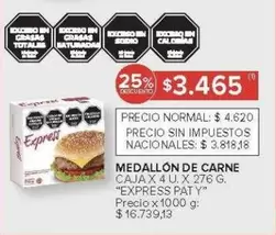 X$ - MEDALLÓN DE CARNE