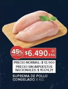 X$ - SUPREMA DE POLLO CONGELADO