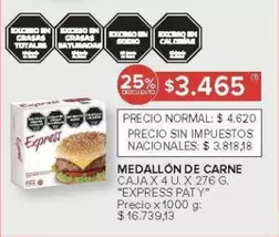 X$ - MEDALLÓN DE CARNE