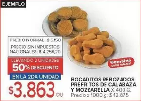 X$ - BOCADITOS REBOZADOS PREFRITOS DE CALABAZA Y MOZZARELLA