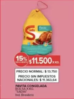 Sadia - PAVITA CONGELADA