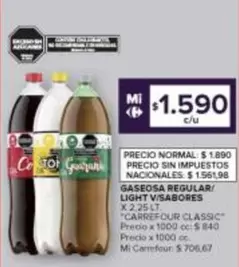 X$ - GASEOSA REGULAR/ LIGHT V/SABORES