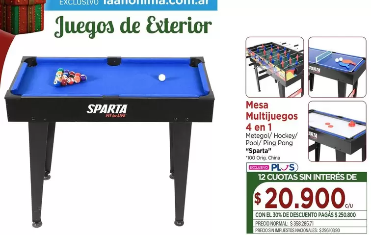 Fit - Mesa Multijuegos 4 en 1