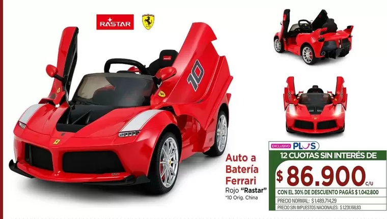 Rojo - Auto a Bateria Ferrari