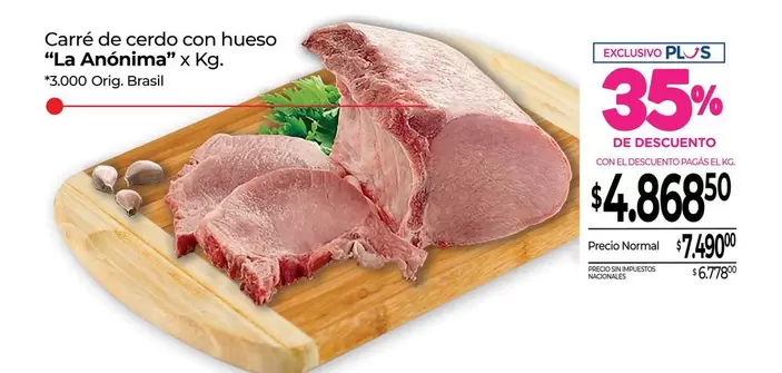 La Anónima - Carré de cerdo con hueso