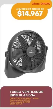 TURBO VENTILADOR INDELPLAS IV16