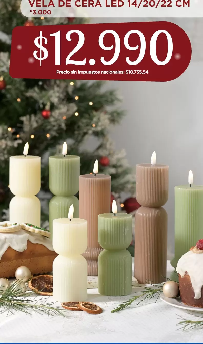 VELA DE CERA LED 14/20/22 CM