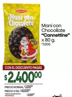 Cannettine - Maní con Chocolate