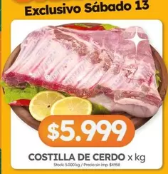 X$ - COSTILLA DE CERDO