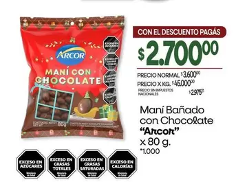 Arcor - Maní Bañado con Chocolate
