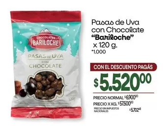 Bariloche - Pasas de Uva con Chocolate
