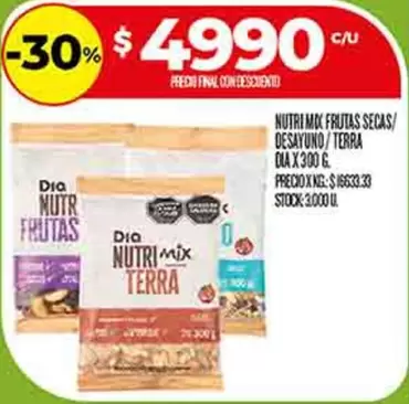 Dia - NUTRI MIX FRUTAS SECAS/ DESAYUNO/TERRA