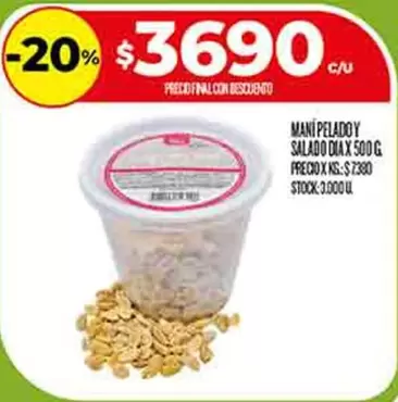 MANI PELADO Y SALADO