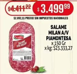 Piamontesa - SALAME MILAN A/V