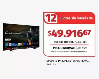 Philips - Smart TV 55" 55PUD7309/77