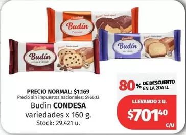 X$ - Budín CONDESA