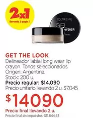 Look - Delineador labial long wear lip crayon. Tonos seleccionados.