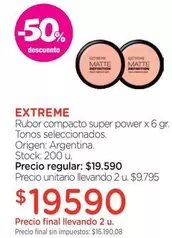 X$ - Rubor compacto super power x 6 gr.