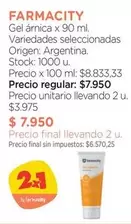 farmacity - Gel árnica