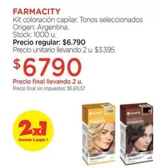 farmacity - Kit coloración capilar. Tonos seleccionados