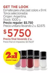 Look - Esmalte para uñas past colors x 9 ml. Tonos seleccionados