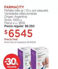 farmacity - Pañales talle gr.