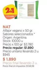 X$ - Alfajor vegano x 50 gr. Sabores seleccionados
