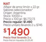 X$ - Alfajor de arroz limón