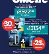Gillette - Mach3 Máquina y Repuesto x4
