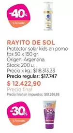 Sol - Protector solar kids en pomo