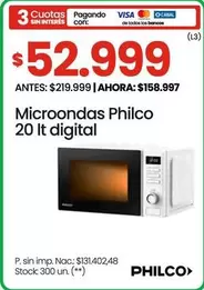 Philco - Microondas 20 It digital