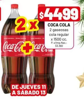 Coca cola - 2 gaseosas cola regular