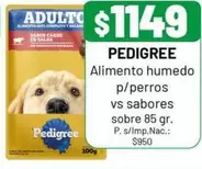 Pedigree - Alimento humedo p/perros vs sabores