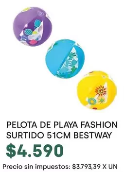 Bestway - PELOTA DE PLAYA FASHION SURTIDO 51CM