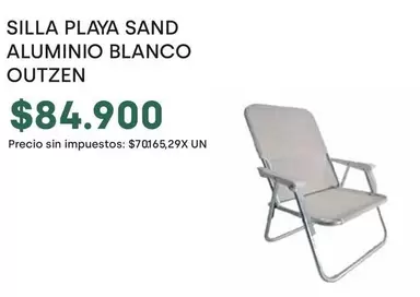 SILLA PLAYA SAND ALUMINIO BLANCO