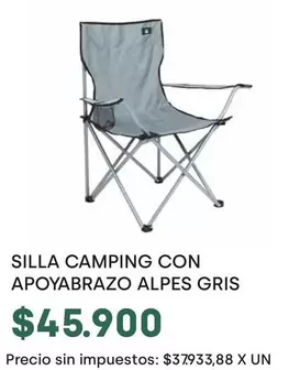 X$ - SILLA CAMPING CON APOYABRAZO ALPES GRIS