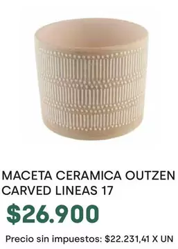 X$ - MACETA CERAMICA OUTZEN CARVED LINEAS 17