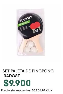 X$ - SET PALETA DE PINGPONG