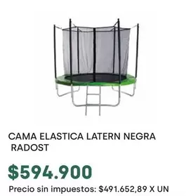 X$ - CAMA ELASTICA LATERN NEGRA